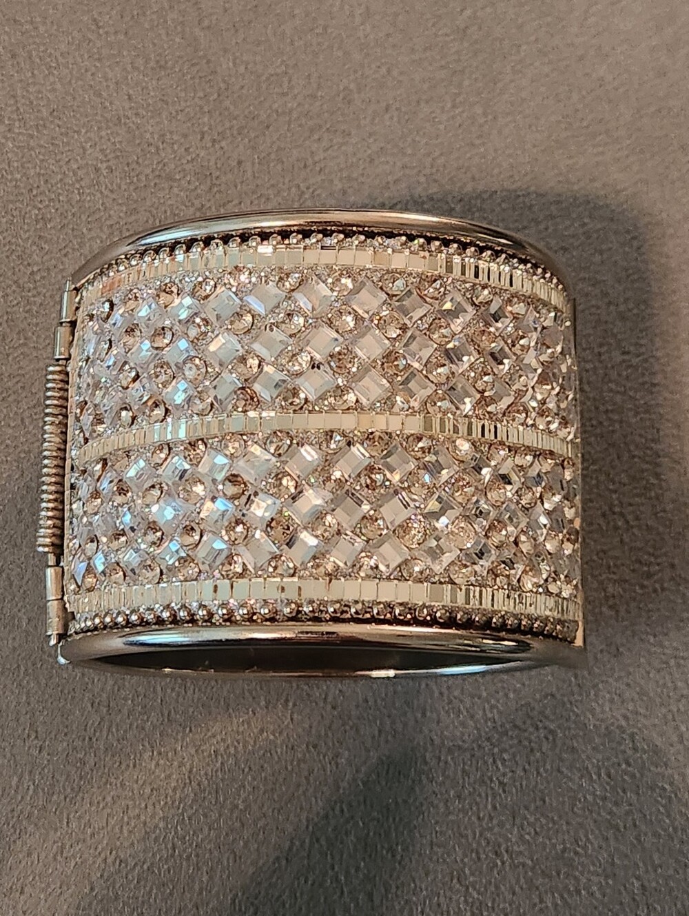 Wide Crystal Pave Cuff Bracelet